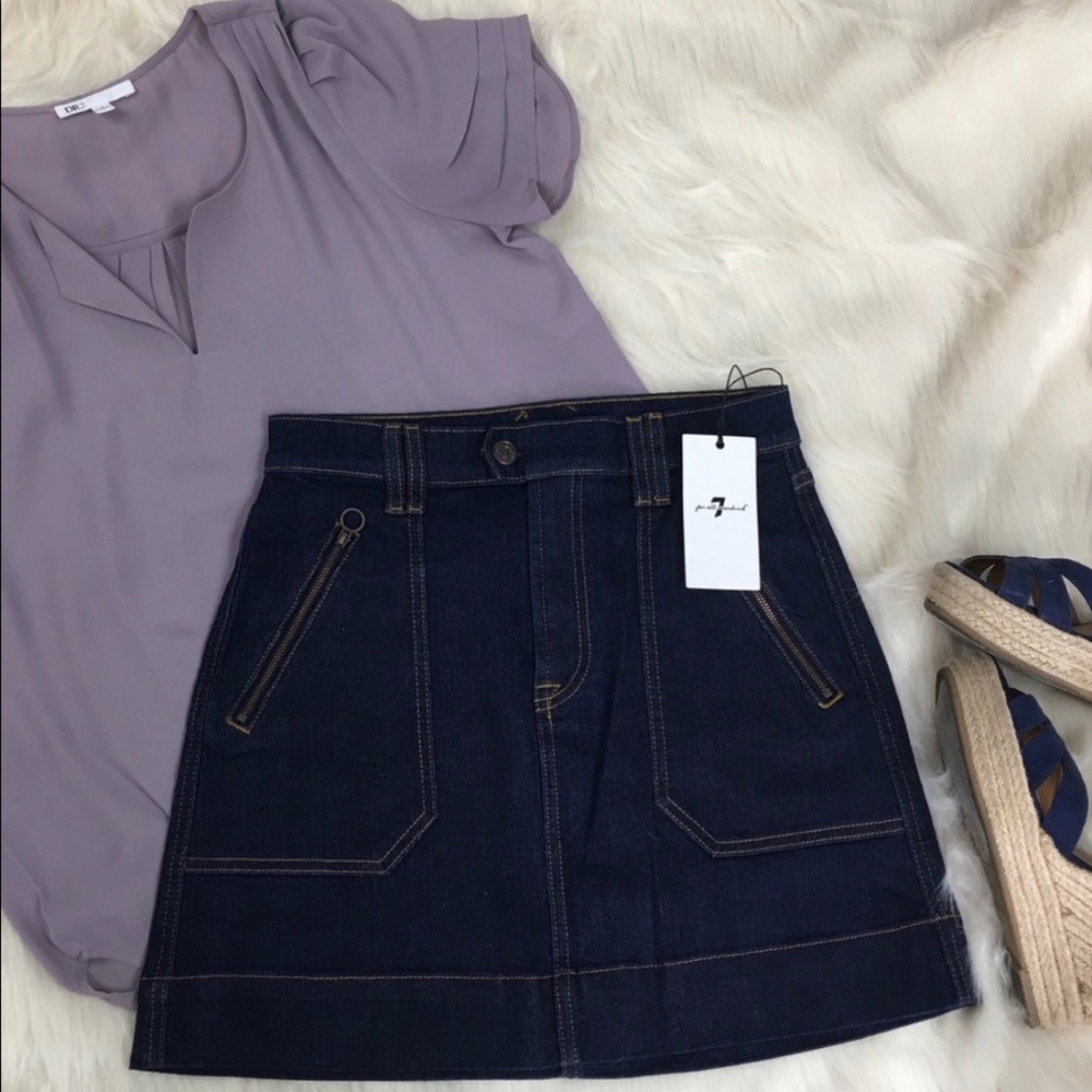 7 For All Mankind Denim Mini Skirt NWT